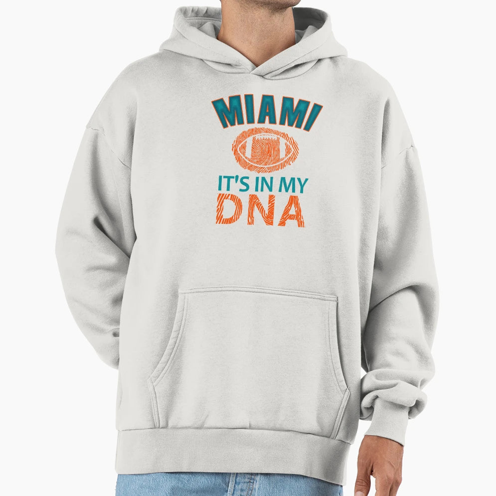 Miami Pro Football Funny Dna Hoodie - Minimalist Print Men Women - T-Shirt, Sweatshirt, Hoodie