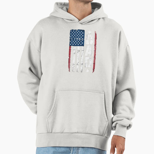 Dad American Flag Dad Patriotic Fathers Day Hoodie - Unique Graphic Unisex - T-Shirt, Sweatshirt, Hoodie