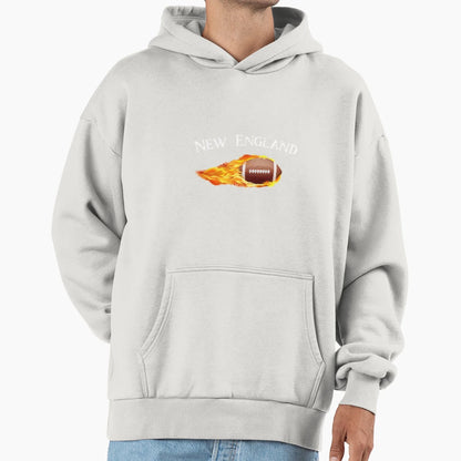 Football New England Ball Fire Hoodie - Fun Novelty Design Unisex - T-Shirt, Sweatshirt, Hoodie