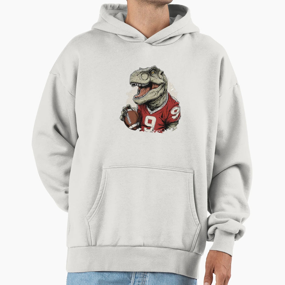Amazing Dinosaur American Football Mode Hoodie - Unique Graphic Men Women - T-Shirt, Sweatshirt, Hoodie