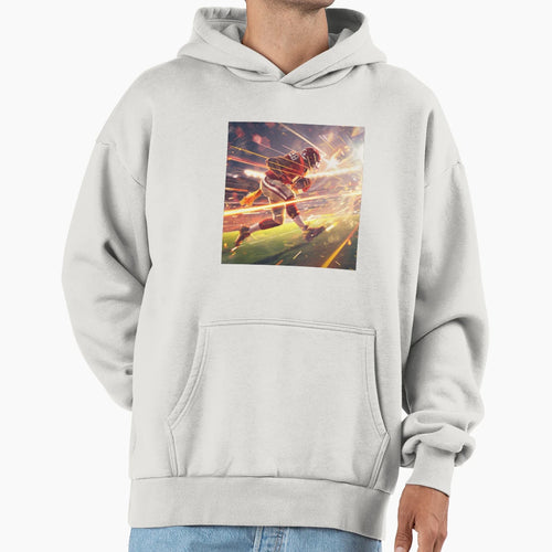 Dynamic Football Player Motion Hoodie - Unique Graphic Men Women - T-Shirt, Sweatshirt, Hoodie