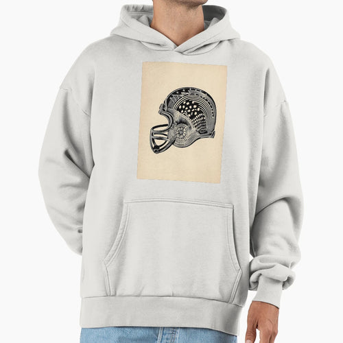 Intricate Football Helmet Hoodie - Trendy Graphic Men Women - T-Shirt, Sweatshirt, Hoodie