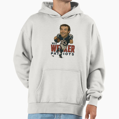 Wes Welker Patriots 83 Caricature Art Hoodie - Aesthetic Graphic Unisex - T-Shirt, Sweatshirt, Hoodie