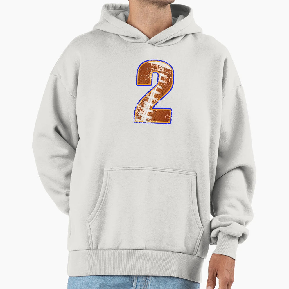 American Football Player Number Two Hoodie - Fun Novelty Design for Adults - T-Shirt, Sweatshirt, Hoodie