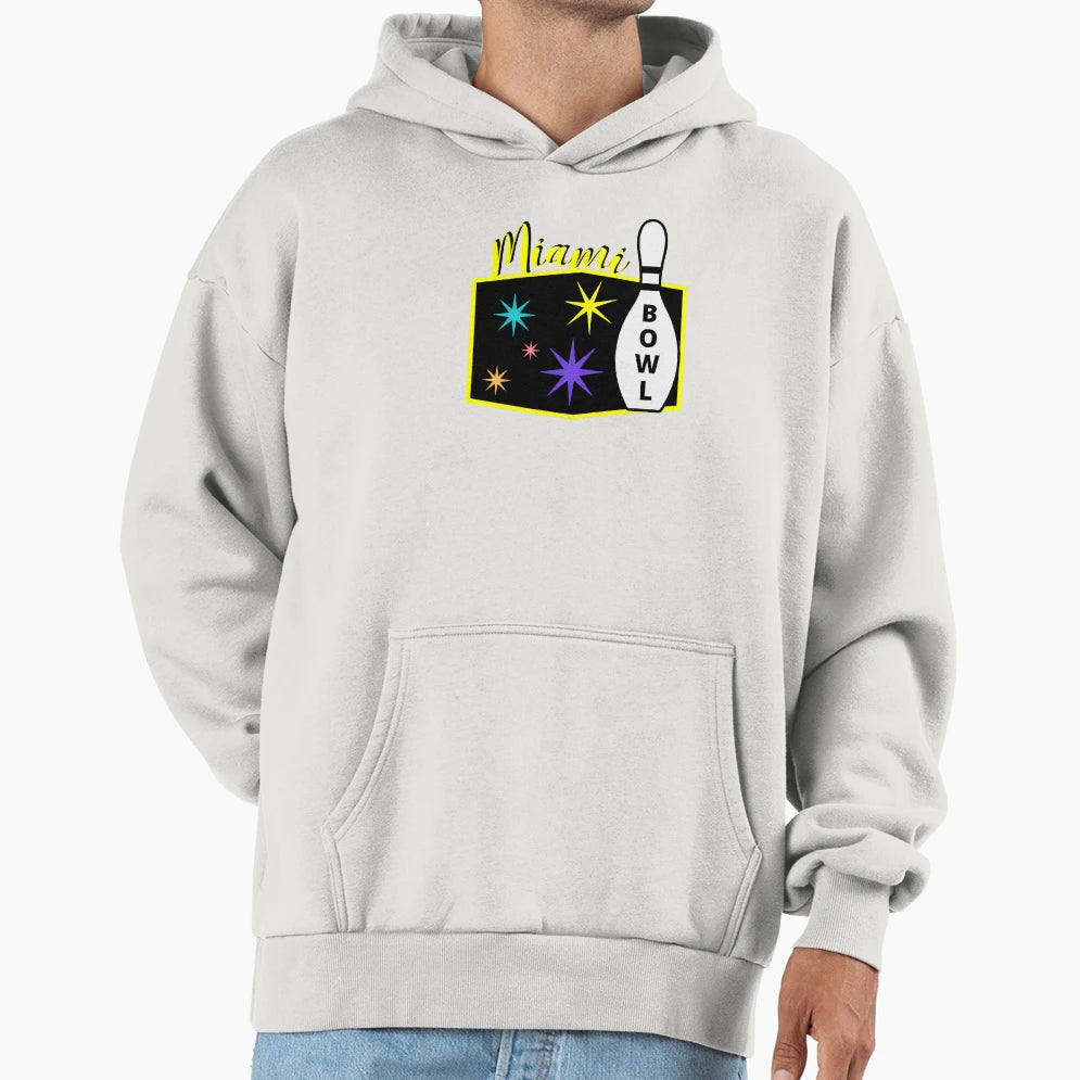 Miami Bowling Hoodie - Fun Novelty Design for Adults - T-Shirt, Sweatshirt, Hoodie