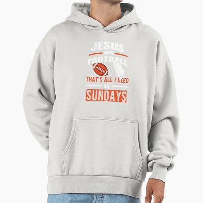 Funny Jesus And Football Football Dad Hoodie - Novelty Apparel for Adults - T-Shirt, Sweatshirt, Hoodie