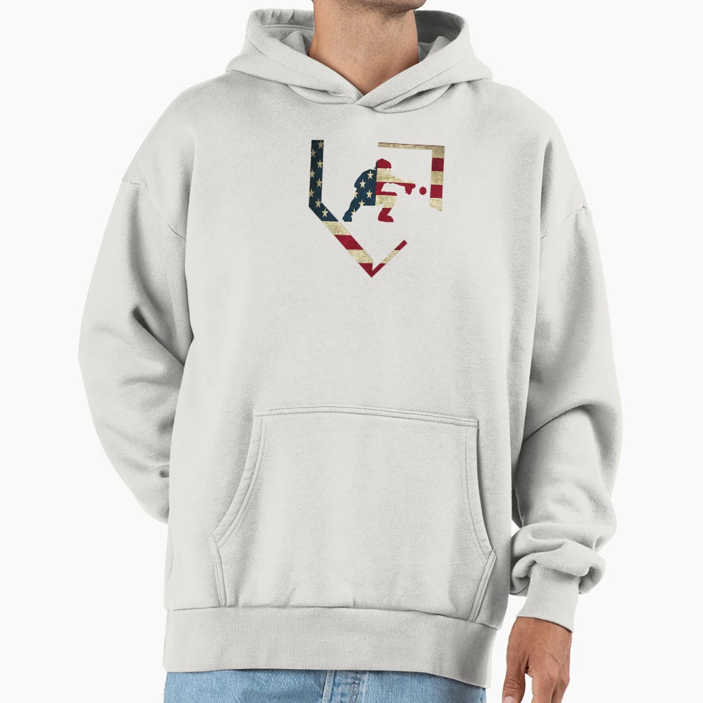 High School Baseball Catcher Gear American Hoodie - Trendy Graphic Unisex - T-Shirt, Sweatshirt, Hoodie