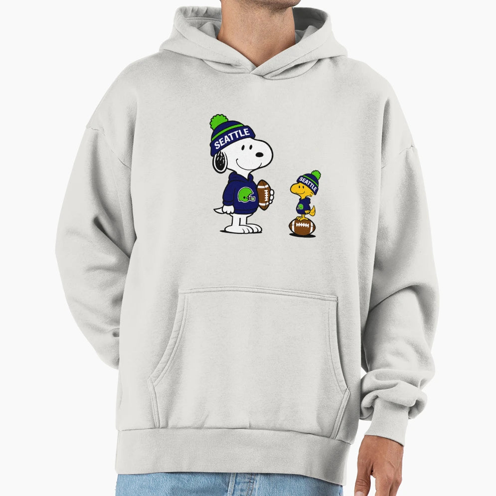 Seattle Seahawks Snoopy And Woodstock Hoodie - Unique Graphic Unisex - T-Shirt, Sweatshirt, Hoodie