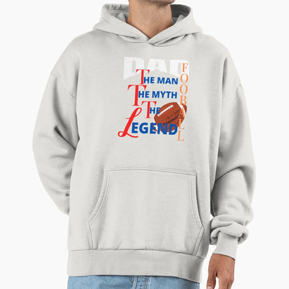 Dad Myth Football Legend Fathers Day Hoodie - Aesthetic Graphic Men Women - T-Shirt, Sweatshirt, Hoodie
