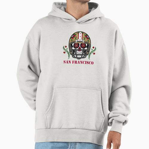 San Francisco Football Helmet Sugar Hoodie - Fun Novelty Design Unisex - T-Shirt, Sweatshirt, Hoodie