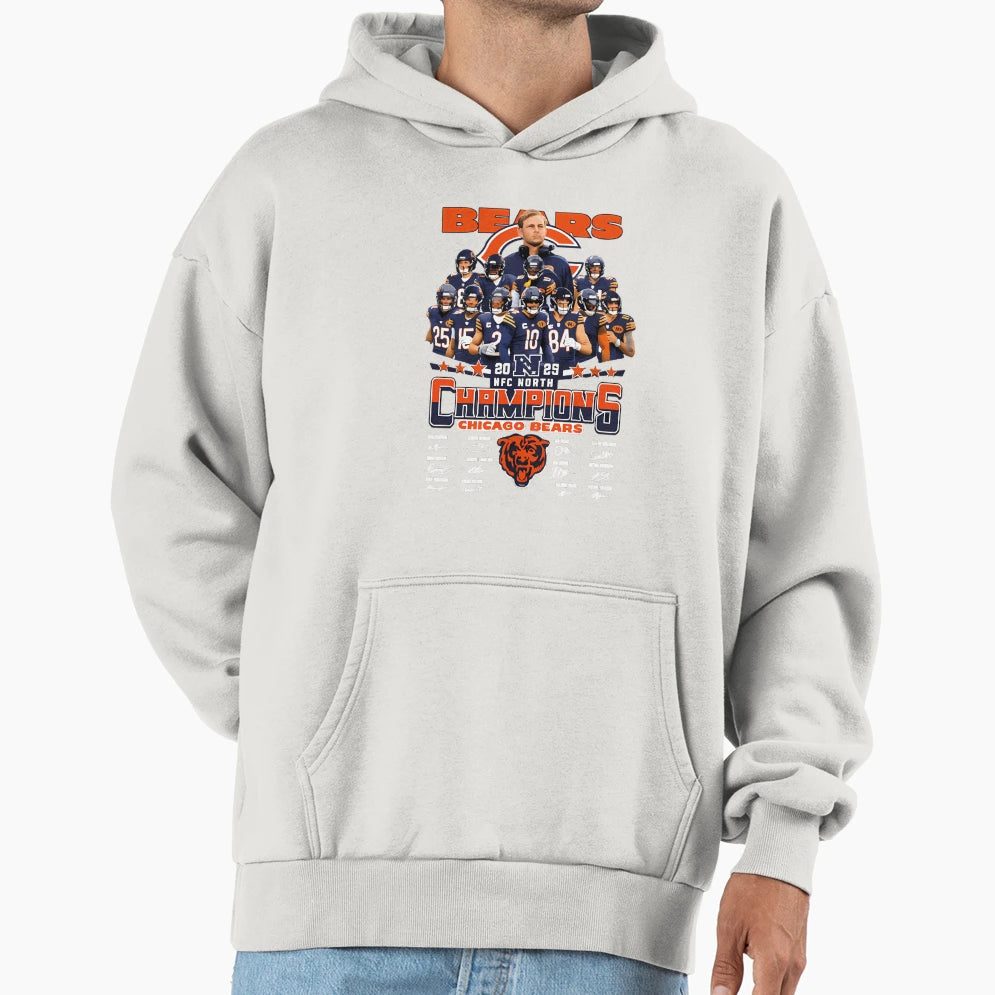 Chicago Bears Nfc North Champions 2025 Hoodie - Graphic Print for Adults - T-Shirt, Sweatshirt, Hoodie