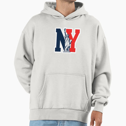 Ny Statue Liberty Bold Hoodie - Custom Art Print Men Women - T-Shirt, Sweatshirt, Hoodie