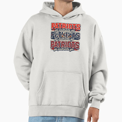 Go Patriots Go Funny Game Day Hoodie - Novelty Apparel Unisex - T-Shirt, Sweatshirt, Hoodie
