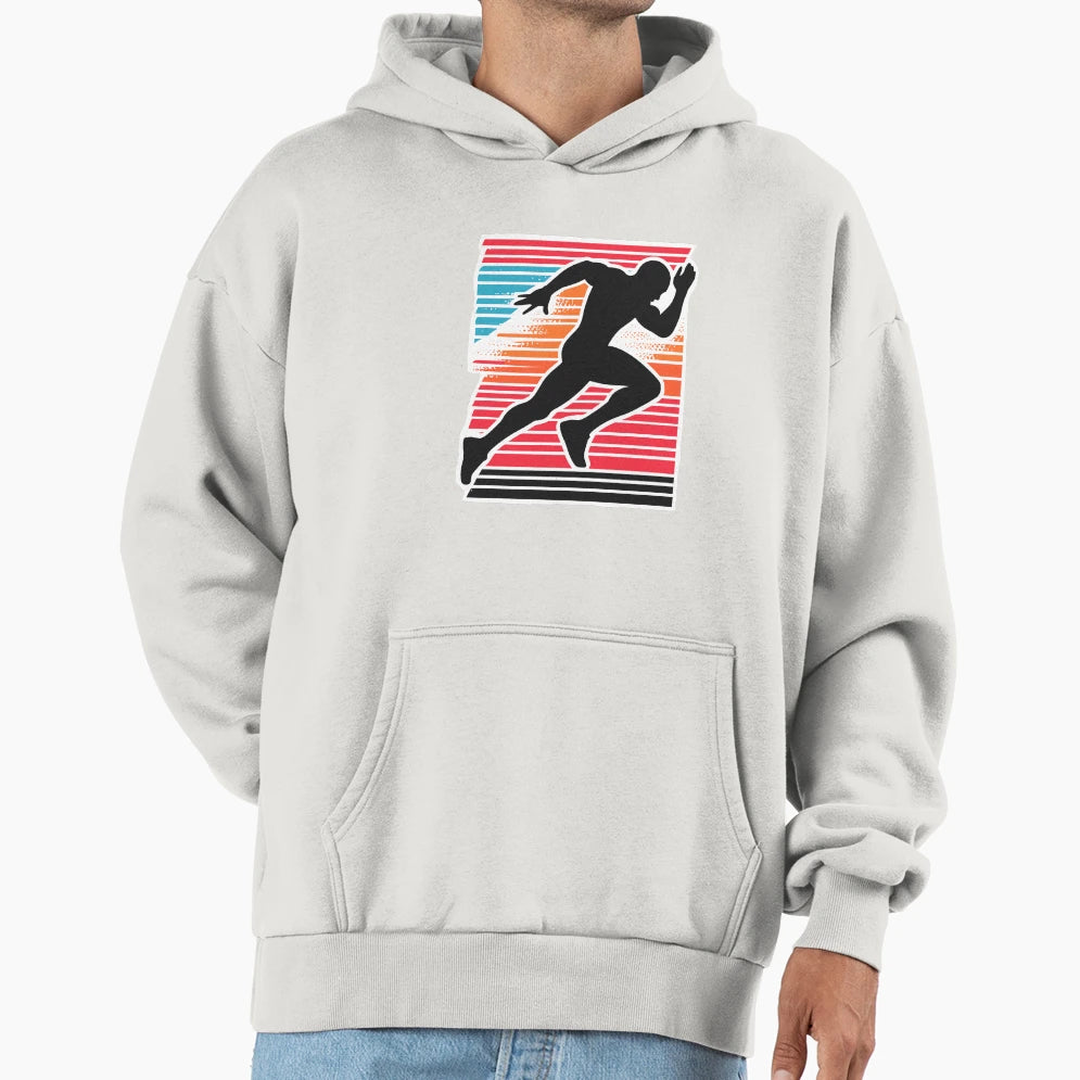 Silhouette Sprint Colorful Hoodie - Custom Art Print Unisex - T-Shirt, Sweatshirt, Hoodie