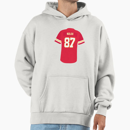 87 Kelce Chiefs Jersey Hoodie - Casual Everyday Wear Men Women - T-Shirt, Sweatshirt, Hoodie