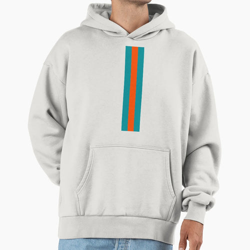 American Football Stripes Miami Teal Hoodie - Fun Novelty Design Men Women - T-Shirt, Sweatshirt, Hoodie
