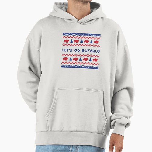 Lets Go Buffalo Nordic Pattern Hoodie - Fun Novelty Design for Adults - T-Shirt, Sweatshirt, Hoodie