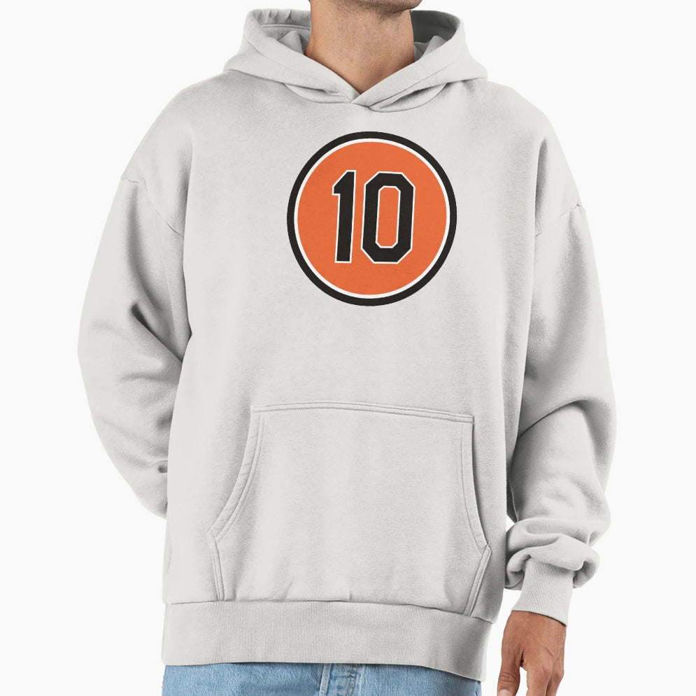 Adam Jones 10 Jersey Number Hoodie - Fun Novelty Design for Adults - T-Shirt, Sweatshirt, Hoodie