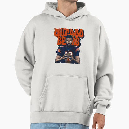 CW Chicago Bears Orange Graffiti Text Art Hoodie - Unique Graphic Men Women - T-Shirt, Sweatshirt, Hoodie