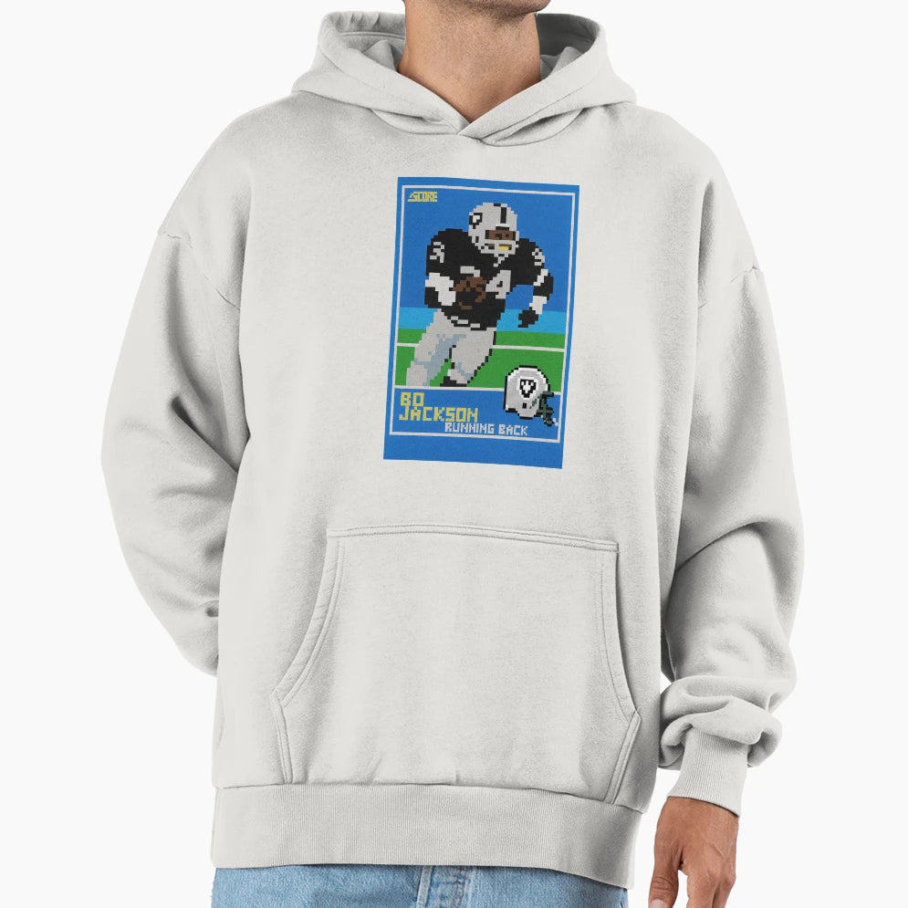 Bo Jackson Pixel Art Football Card 34 Hoodie - Minimalist Print for Adults - T-Shirt, Sweatshirt, Hoodie