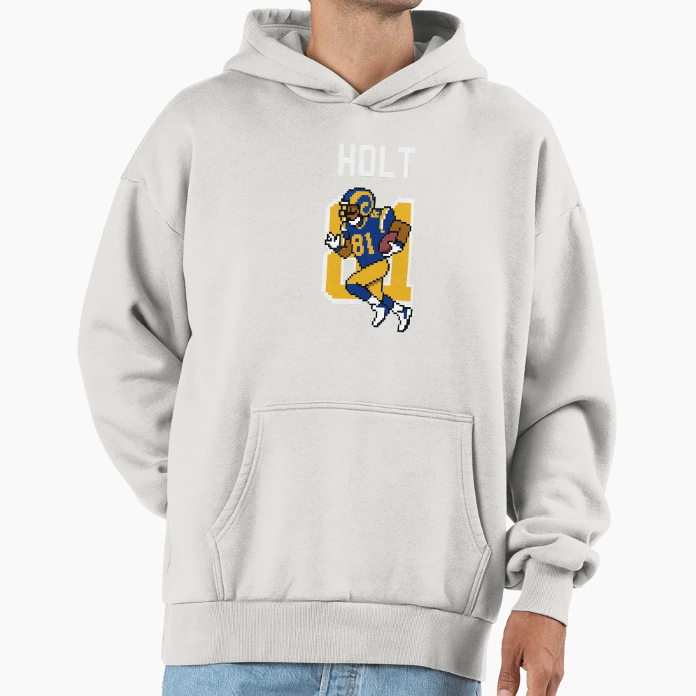 Torry Holt 81 Rams 8 Bit Football Tribute Hoodie - Trendy Graphic Unisex - T-Shirt, Sweatshirt, Hoodie