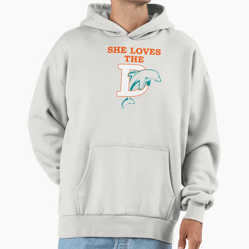 Funny She Loves Miami D Pro Football Hoodie - Unique Graphic Unisex - T-Shirt, Sweatshirt, Hoodie