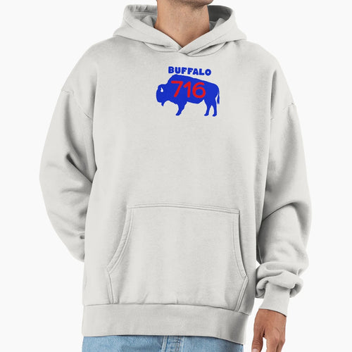 Buffalo New York Ny 716 Area Code Bison Hoodie - Novelty Apparel Men Women - T-Shirt, Sweatshirt, Hoodie