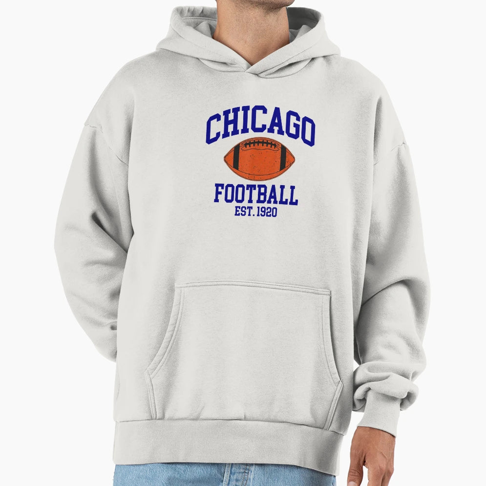 Chicago Football Hoodie - Minimalist Print Men Women - T-Shirt, Sweatshirt, Hoodie