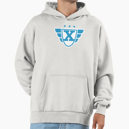 Superhero Letter X Stars And Wings Hoodie - Trendy Graphic Unisex - T-Shirt, Sweatshirt, Hoodie