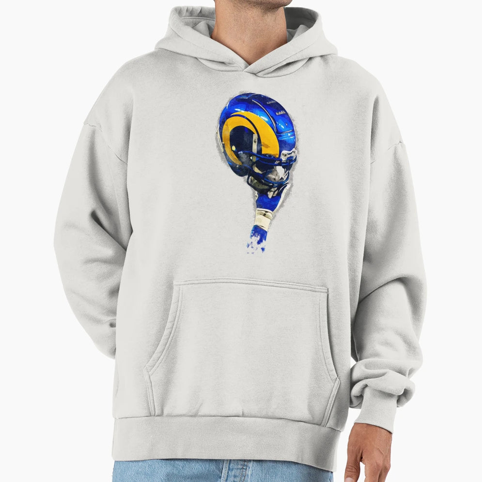 Rams Helmet High Hoodie - Unique Graphic Unisex - T-Shirt, Sweatshirt, Hoodie