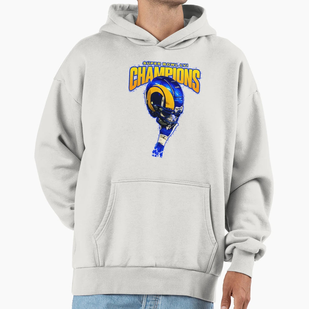 Copia De Rams Helmet Hoodie - Minimalist Print for Adults - T-Shirt, Sweatshirt, Hoodie