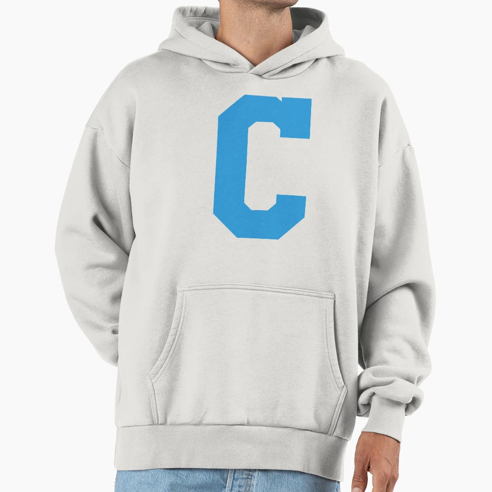Alphabet Blue C Sports Letter C Hoodie - Minimalist Print for Adults - T-Shirt, Sweatshirt, Hoodie