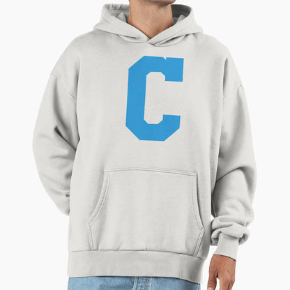 Alphabet Blue C Sports Letter C Hoodie - Minimalist Print for Adults - T-Shirt, Sweatshirt, Hoodie
