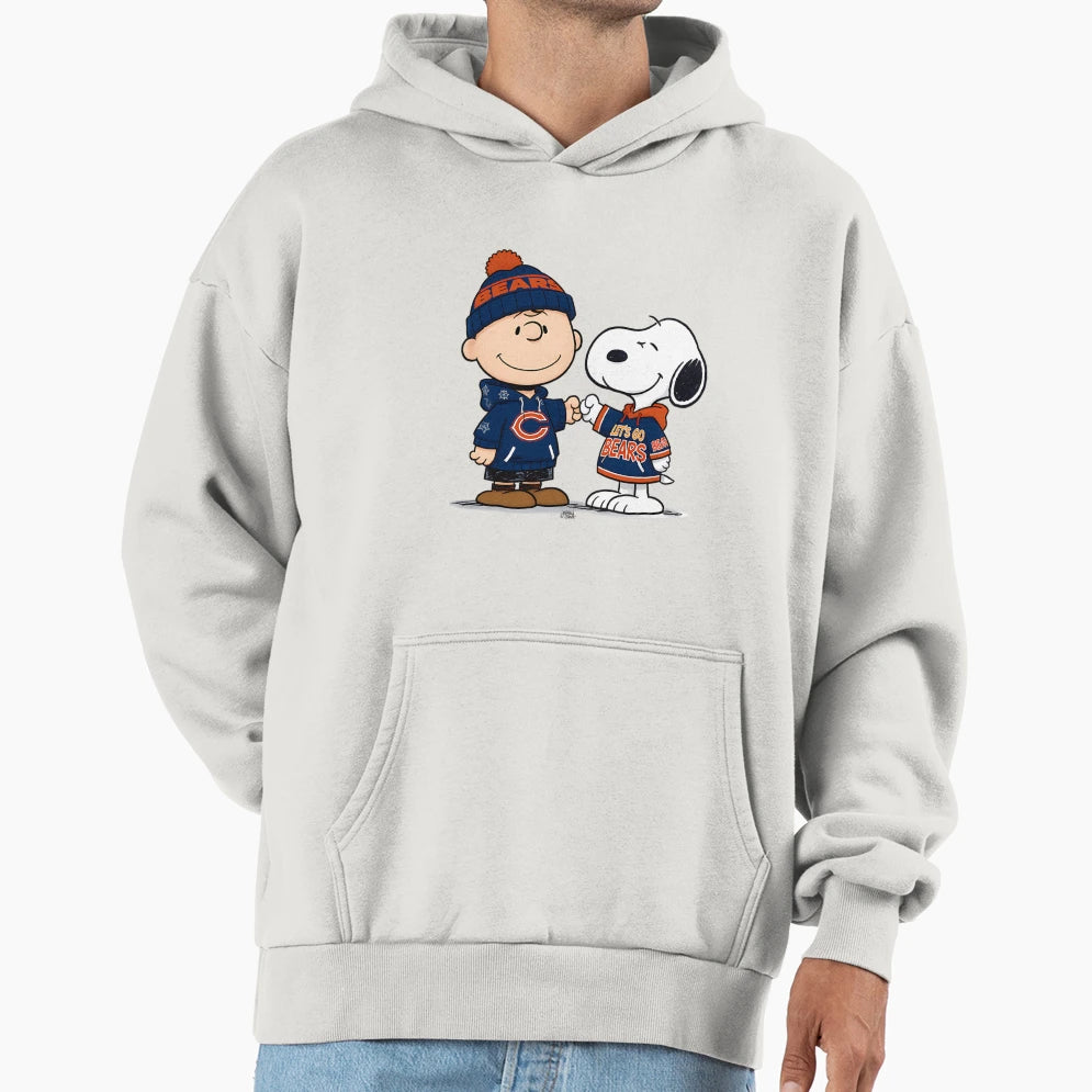 Charlie Brown And Snoopy Nfl Chicago Hoodie - Trendy Graphic Men Women - T-Shirt, Sweatshirt, Hoodie