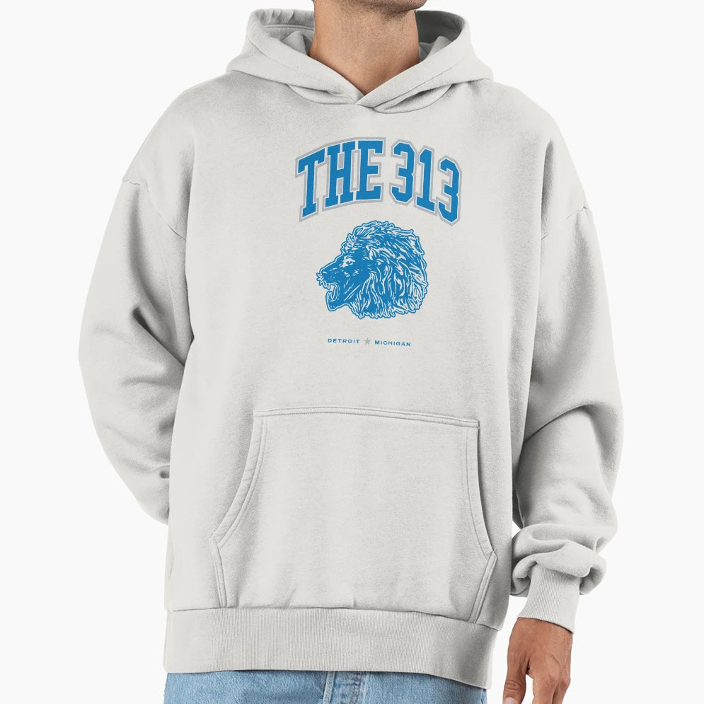 Detroit 313 Football Hoodie - Minimalist Print Unisex - T-Shirt, Sweatshirt, Hoodie