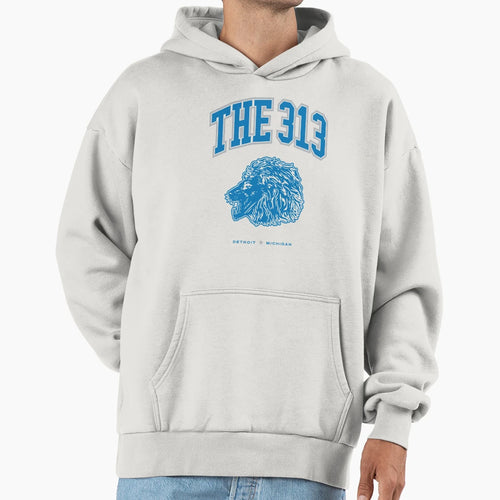 Detroit 313 Football Hoodie - Minimalist Print Unisex - T-Shirt, Sweatshirt, Hoodie