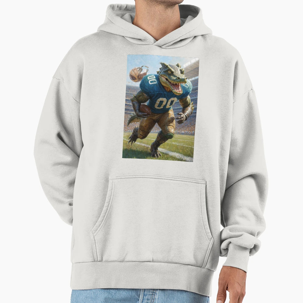 Old School Gridiron Alligator Mascot Hoodie - Minimalist Print for Adults - T-Shirt, Sweatshirt, Hoodie