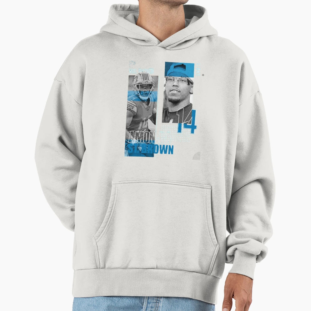 Amon Sport Ra St Brown Football Paper Hoodie - Graphic Print for Adults - T-Shirt, Sweatshirt, Hoodie