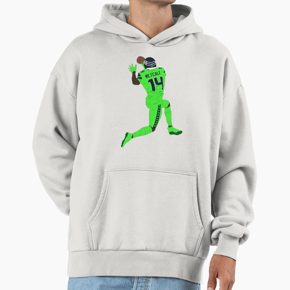 Dk Metcalf Number 14 Metcalf Receive Ball Hoodie - Unique Graphic Men Women - T-Shirt, Sweatshirt, Hoodie