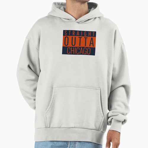 Straight Outta Chicago Football Hoodie - Aesthetic Graphic Men Women - T-Shirt, Sweatshirt, Hoodie
