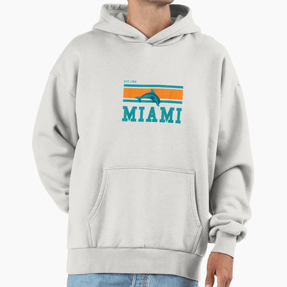 Miami Est 1966 Sports Team Athletic Hoodie - Trendy Graphic for Adults - T-Shirt, Sweatshirt, Hoodie
