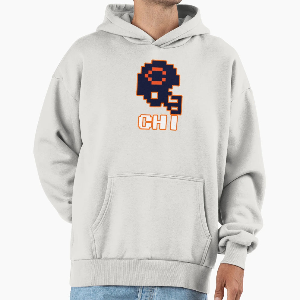 Chicago Football Tecmo Bowl Helmet And T-Shirt - Trendy Graphic Unisex - T-Shirt, Sweatshirt, Hoodie