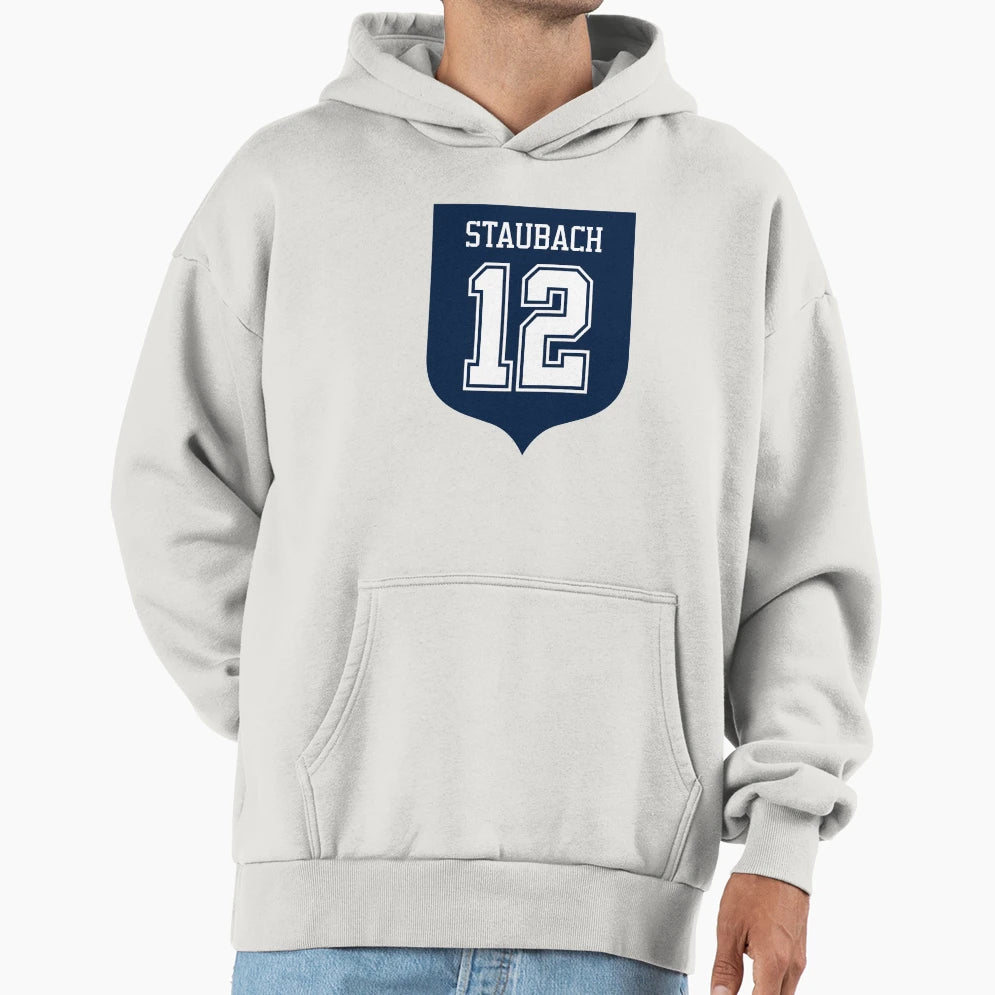 Roger Staubach 12 Emblem Hoodie - Minimalist Print Unisex - T-Shirt, Sweatshirt, Hoodie