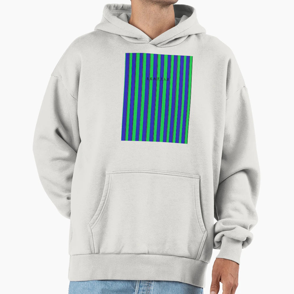 Seattle Green Blue Gray Hoodie - Custom Art Print Men Women - T-Shirt, Sweatshirt, Hoodie