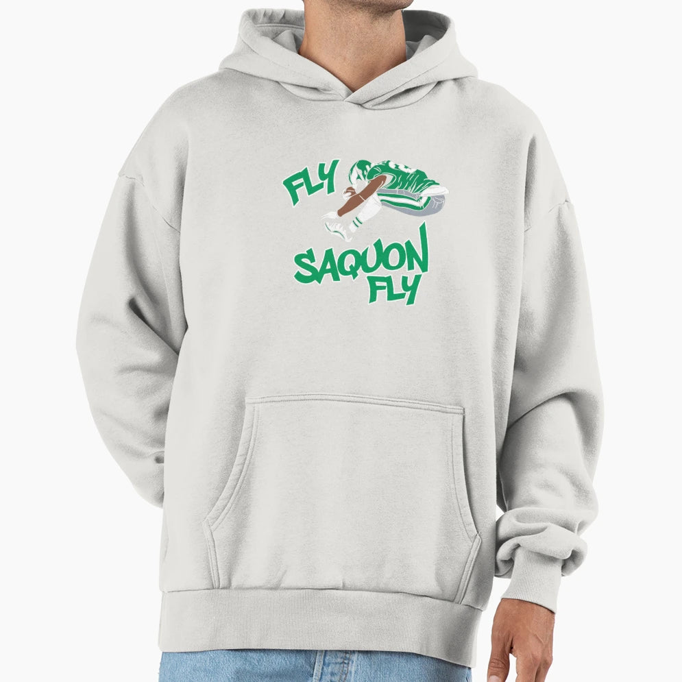 Fly Saquon Fly Cartoon Version Hoodie - Unique Graphic for Adults - T-Shirt, Sweatshirt, Hoodie