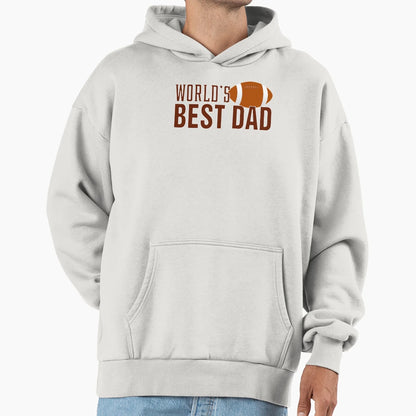 Simple Worlds Best Dad Typography Football Hoodie - Graphic Print Men Women - T-Shirt, Sweatshirt, Hoodie