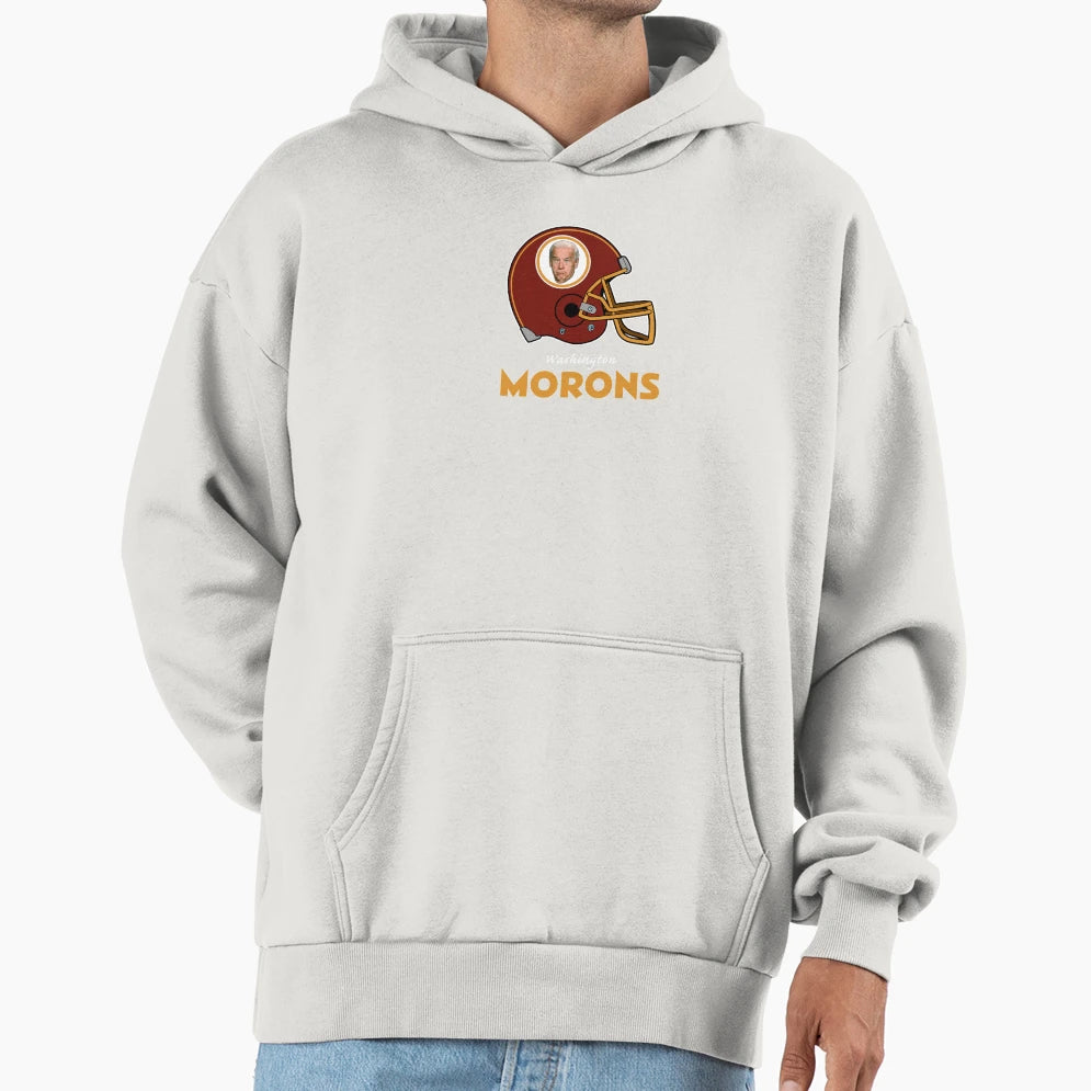 Joe Biden Moron Campaign Football Hoodie - Casual Everyday Wear for Adults - T-Shirt, Sweatshirt, Hoodie