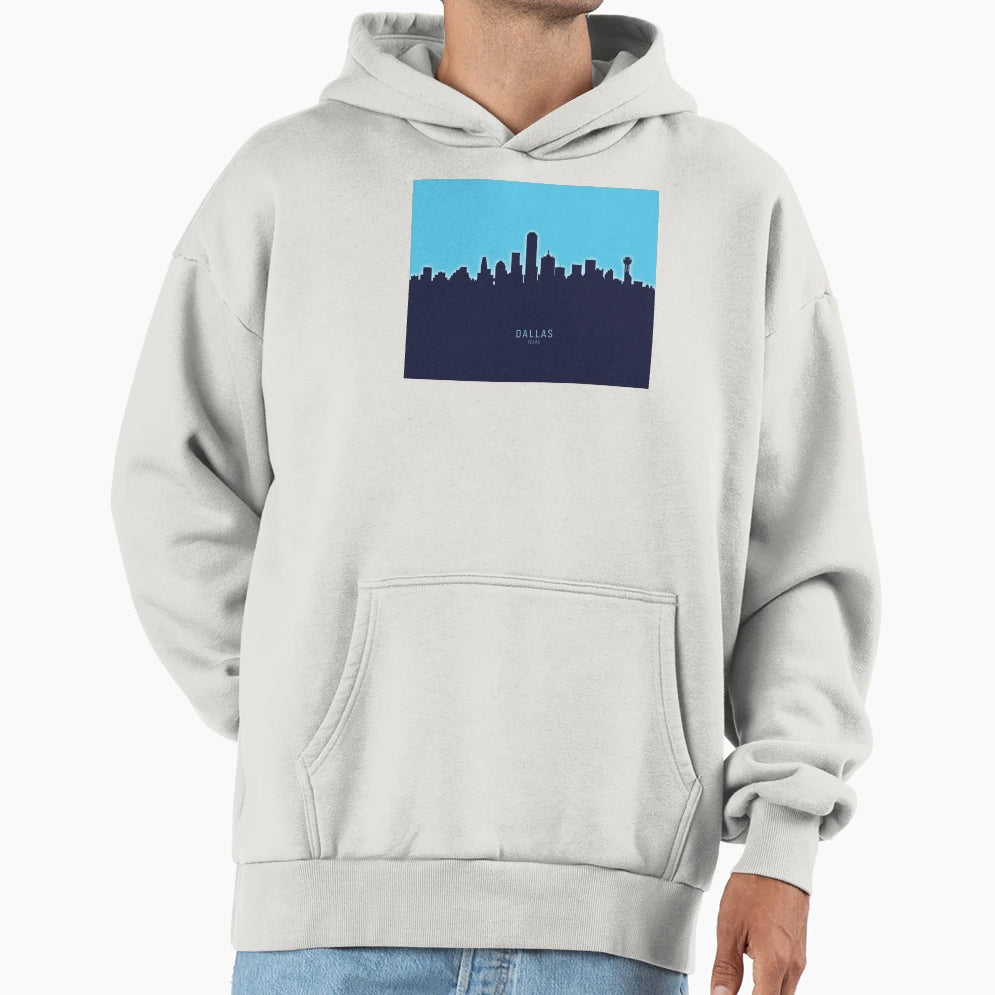 Dallas Texas Skyline Hoodie - Unique Graphic Men Women - T-Shirt, Sweatshirt, Hoodie