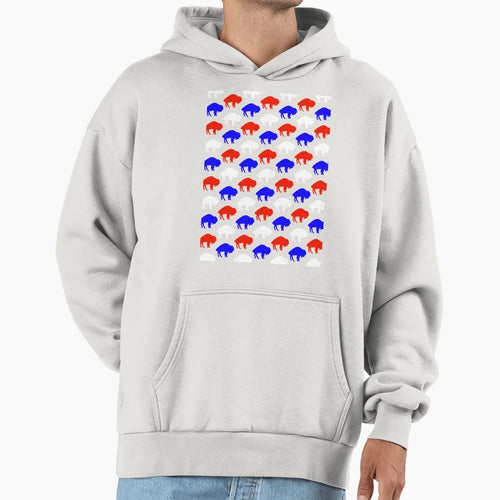 Standing Buffalo Pattern Hoodie - Trendy Graphic Men Women - T-Shirt, Sweatshirt, Hoodie