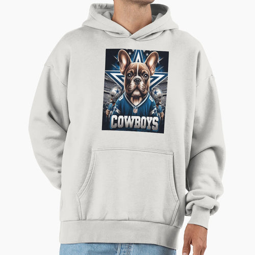 Cowboys French Bulldog Hoodie - Novelty Apparel Men Women - T-Shirt, Sweatshirt, Hoodie